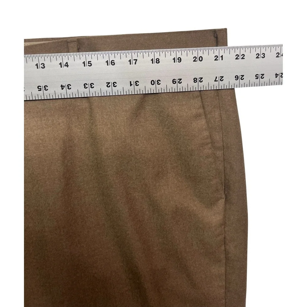 Banana Republic 40‎ Unhemmed Brown Marzotto Alta Flannel Wool Pants Trousers